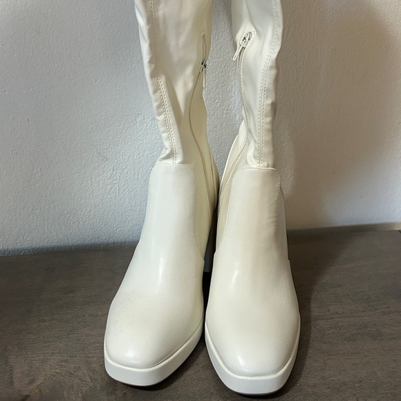 White Over the Knee Boots - Picture 3 of 5